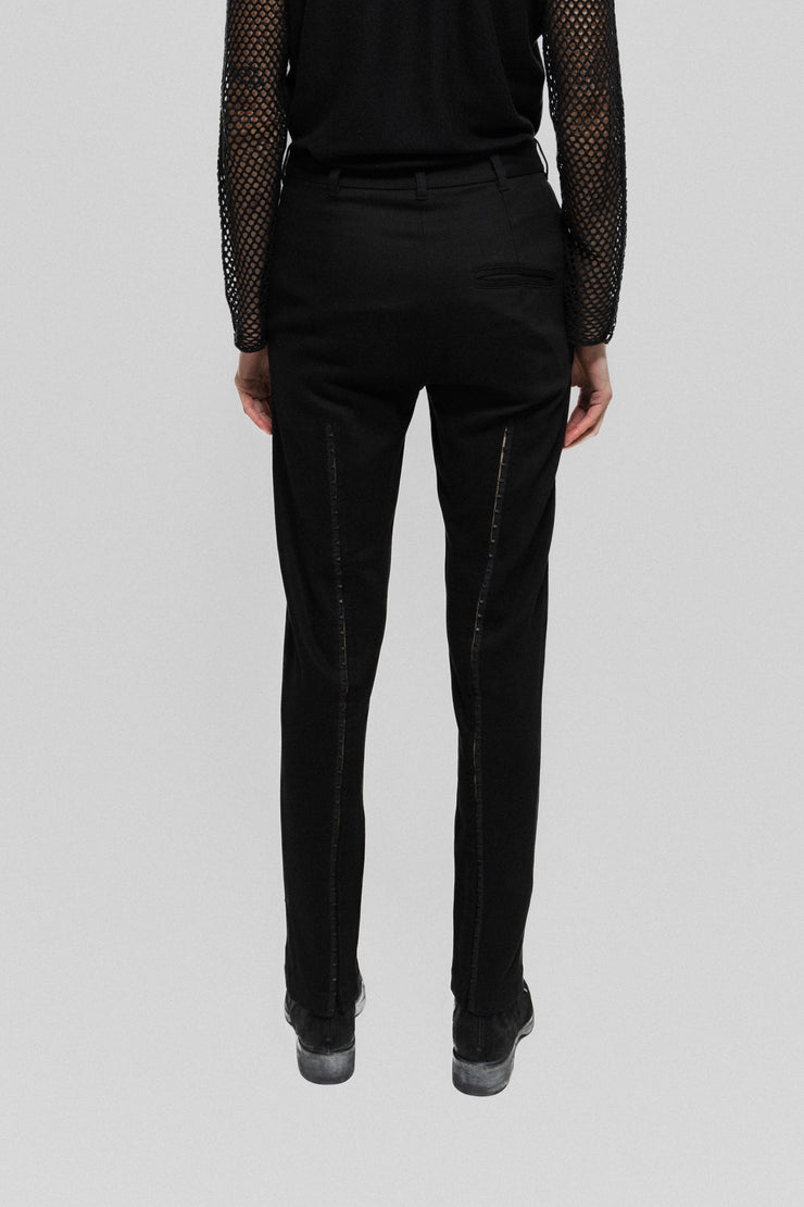 ANN DEMEULEMEESTER - FW20 Slim pants with hook details (runway)
