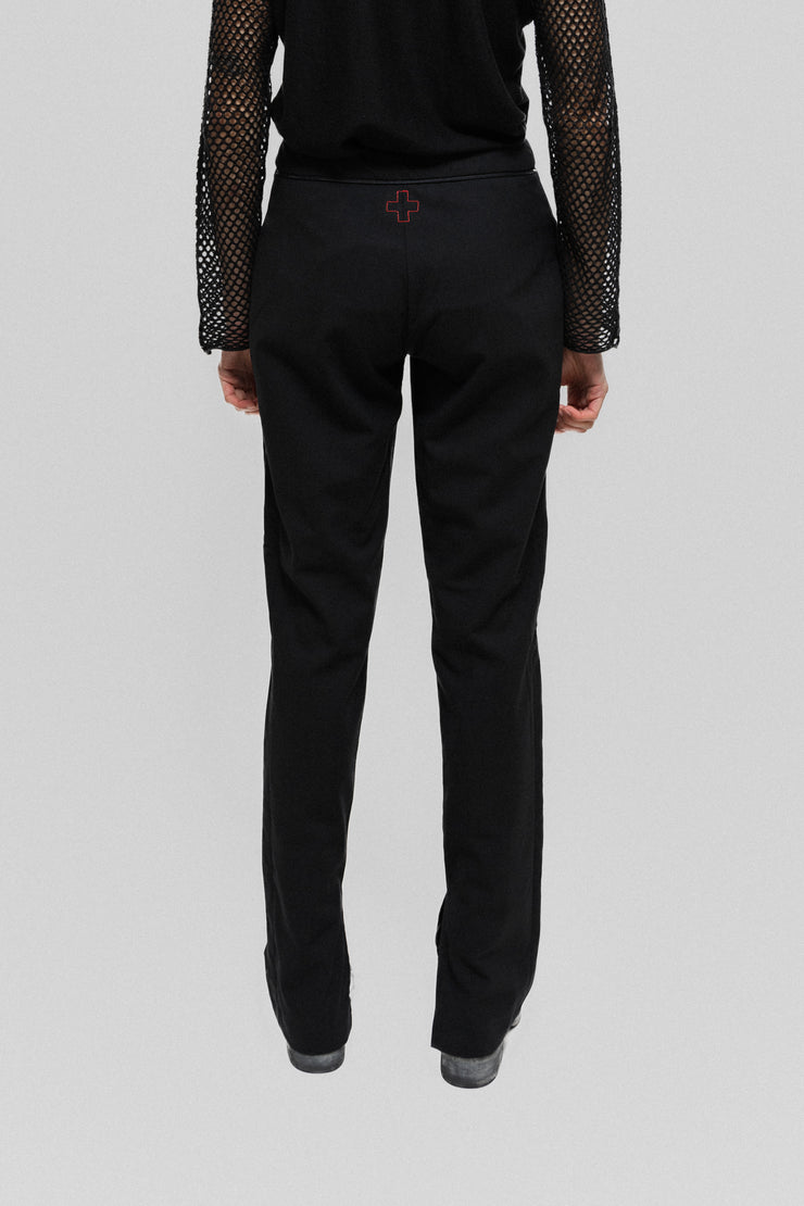 A.F VANDEVORST - Straight pants with zipper details and ankle slits (early 00&