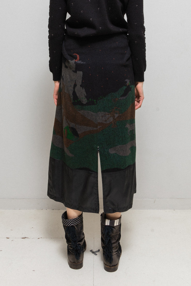 UNDERCOVER - FW02 “Witch’s cell division” Transformable maxi skirt with Gundam alike landscape