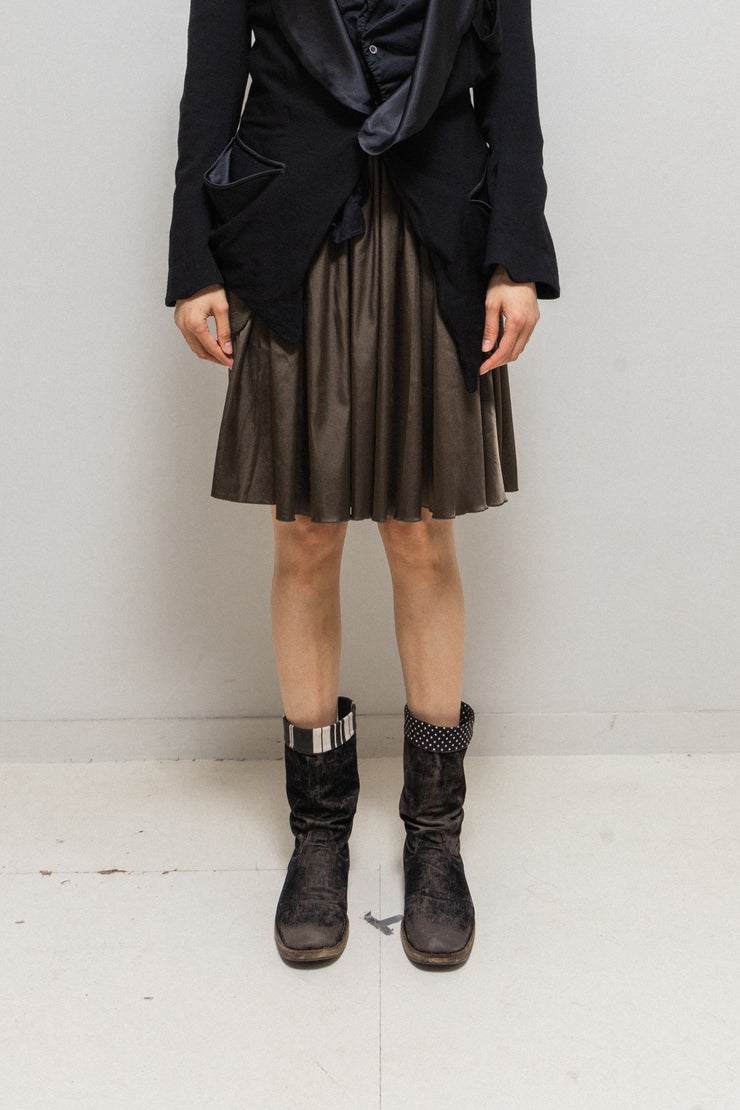 UNDERCOVER - SS04 "Languid" Silky pleated skirt with side waist pocket (runway)