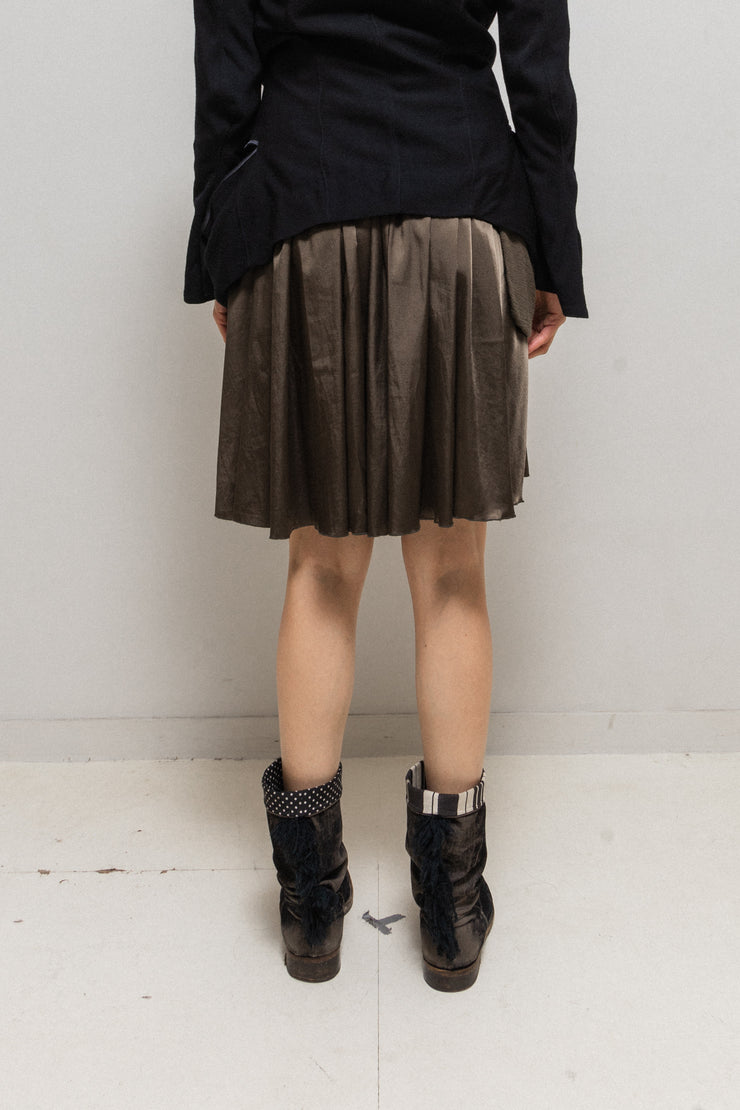UNDERCOVER - SS04 "Languid" Silky pleated skirt with side waist pocket (runway)