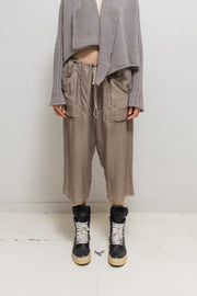 RICK OWENS - SS04 "CITROËN" Silk blend wide raw cut pants (runway)