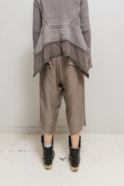 RICK OWENS - SS04 "CITROËN" Silk blend wide raw cut pants (runway)