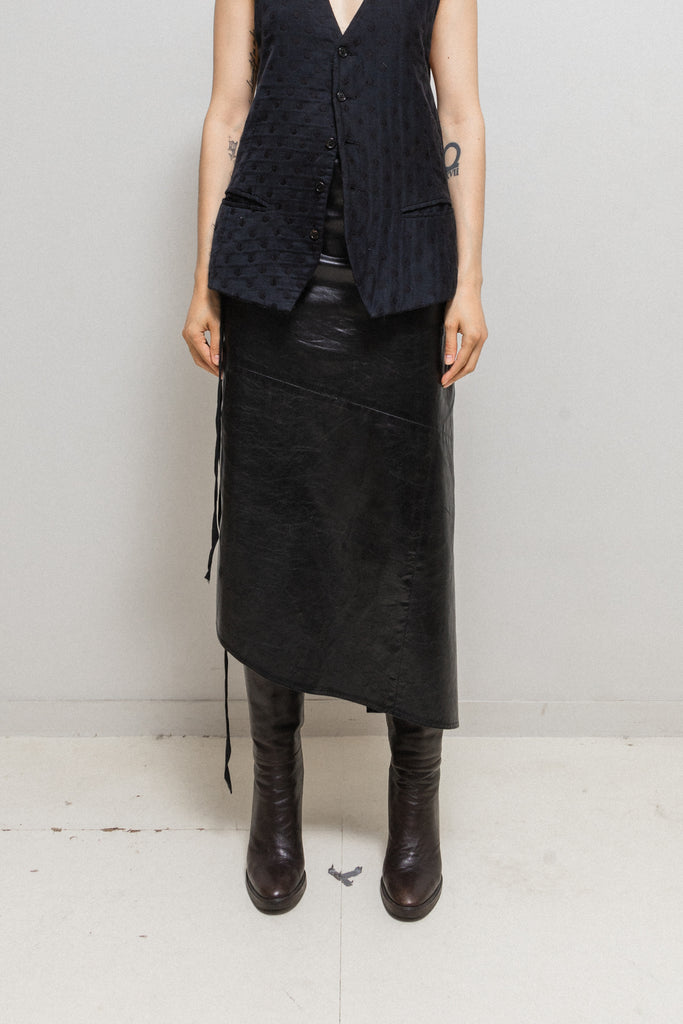 スカート ann demeulemeester leather skirt ANN DEMEULEMEESTER FW02 LEATHER SKIRT 2004 FALL WINTER – BURIED DEEP