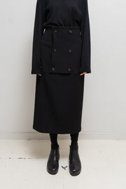 YOHJI YAMAMOTO GOTHIC - 90's Long wool skirt with adjustable button panels