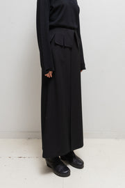 YOHJI YAMAMOTO Y'S - Long wool skirt with waist cutouts
