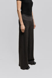 RICK OWENS - FW04 "QUEEN" Wide wool pants with bias darts and a ribbed waist