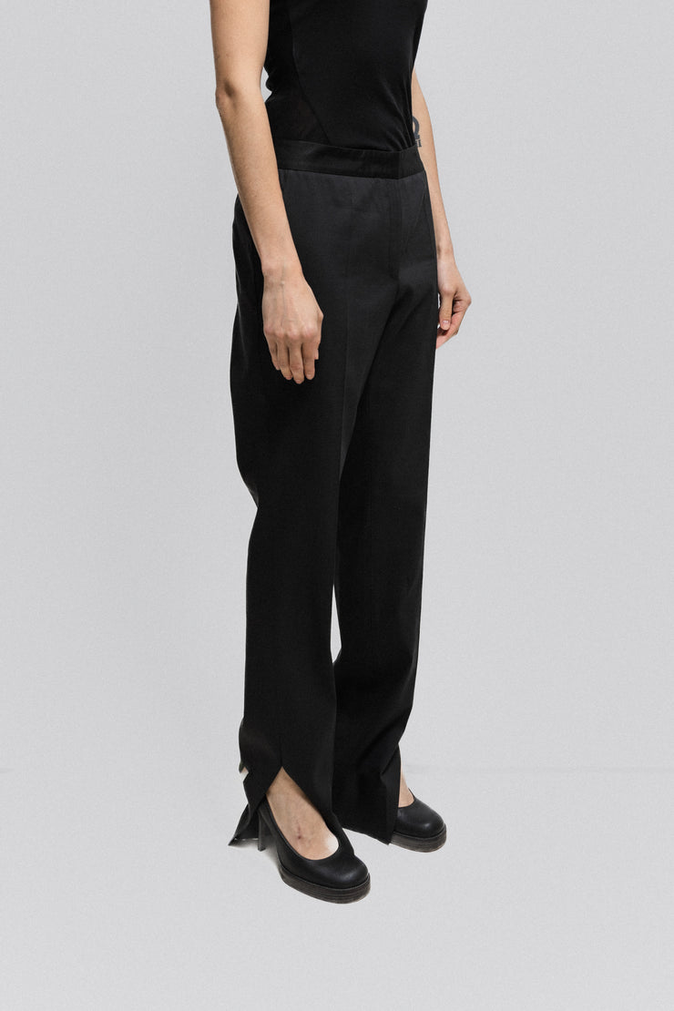 OLIVIER THEYSKENS - Wool and silk wide pants with ankle slits