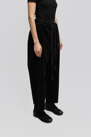 ELENA DAWSON - Thick corduroy pants with a wide waist to tie up with drawstrings