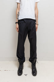 TAKAHIRO MIYASHITA THE SOLOIST - SS18 Lightweight silk blend stripe pants with waist flap