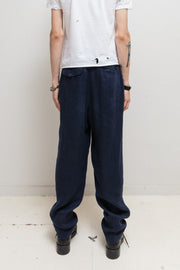 COMME DES GARCONS HOMME PLUS - 90's Wide navy linen pleated pants