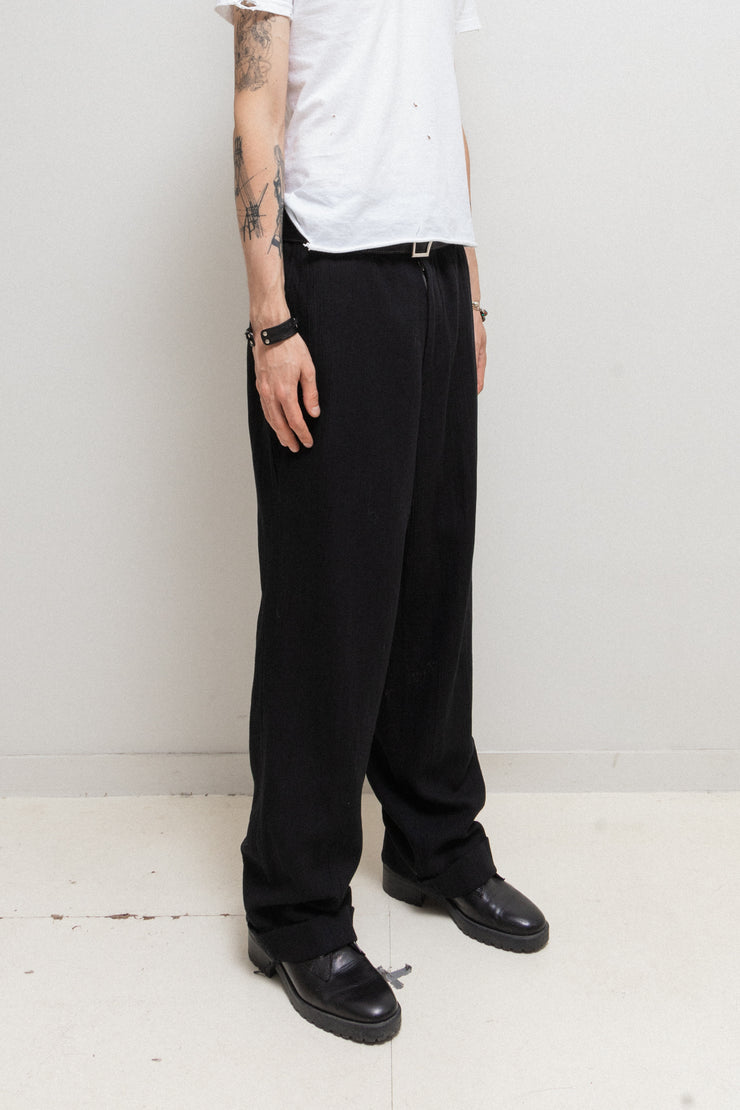 COMME DES GARCONS HOMME - SS00 Wool & linen wide textured pants