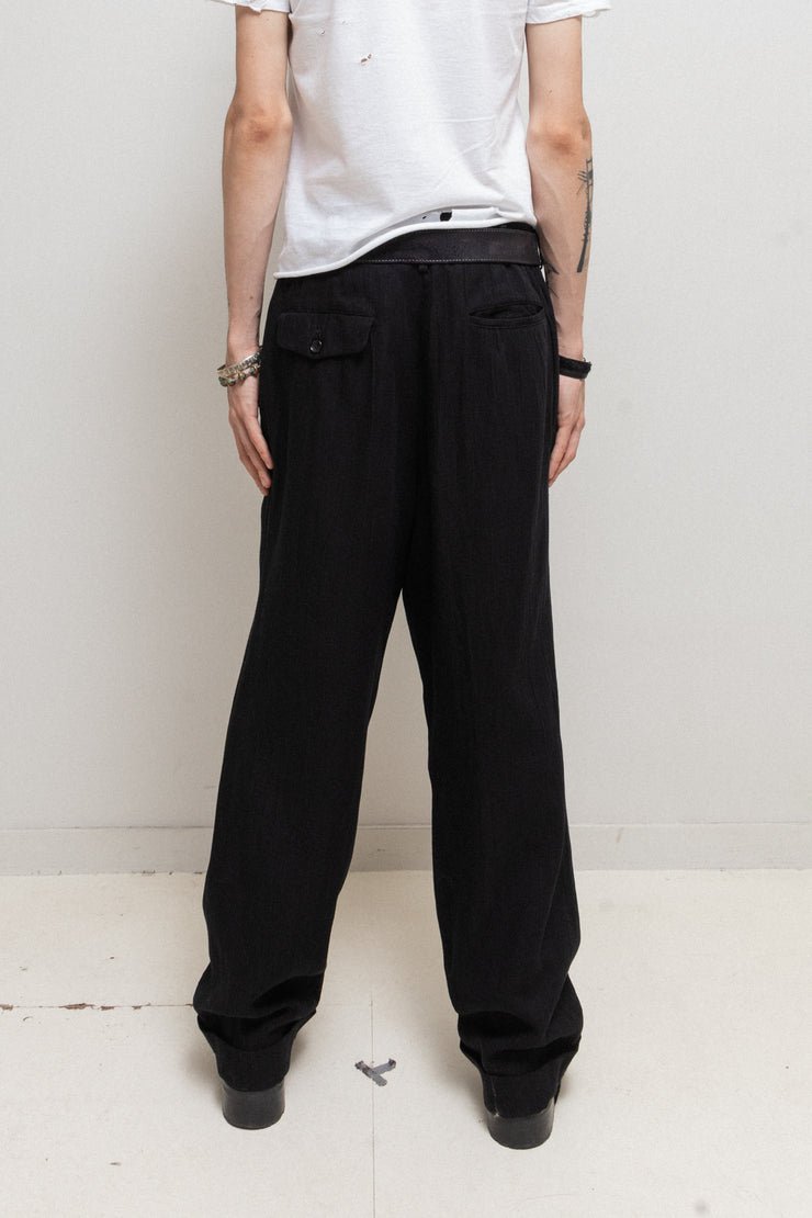 COMME DES GARCONS HOMME - SS00 Wool & linen wide textured pants
