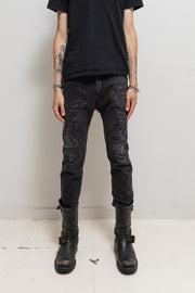 POÈME BOHÉMIEN - Ripped denim pants