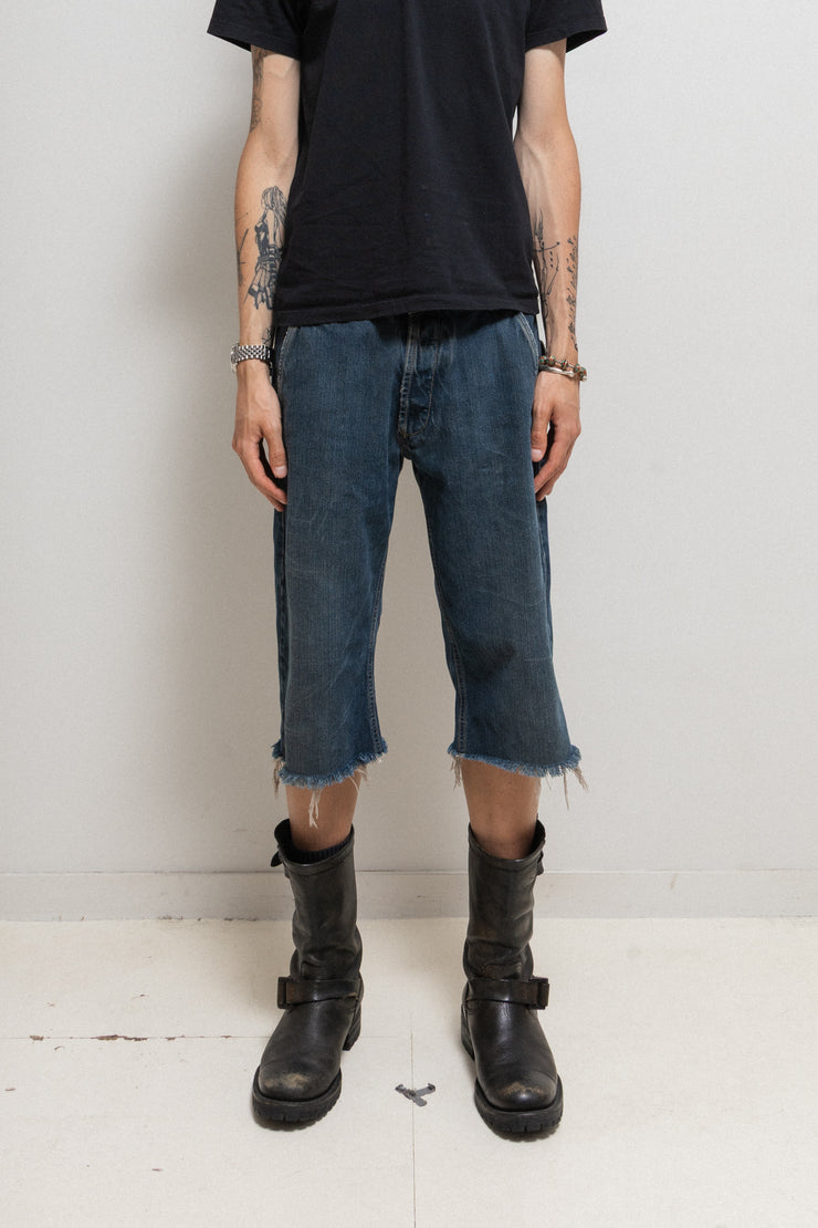RICK OWENS DRKSHDW - 2007 Washed denim shorts with large pockets