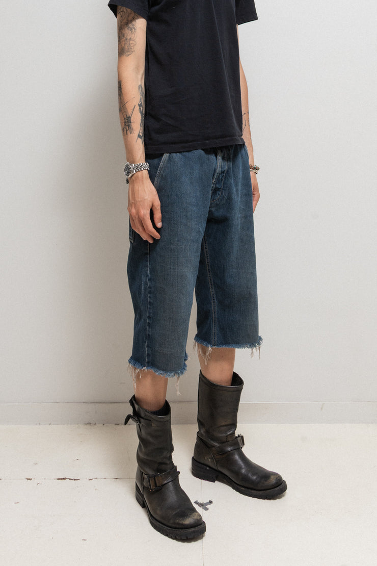 RICK OWENS DRKSHDW - 2007 Washed denim shorts with large pockets
