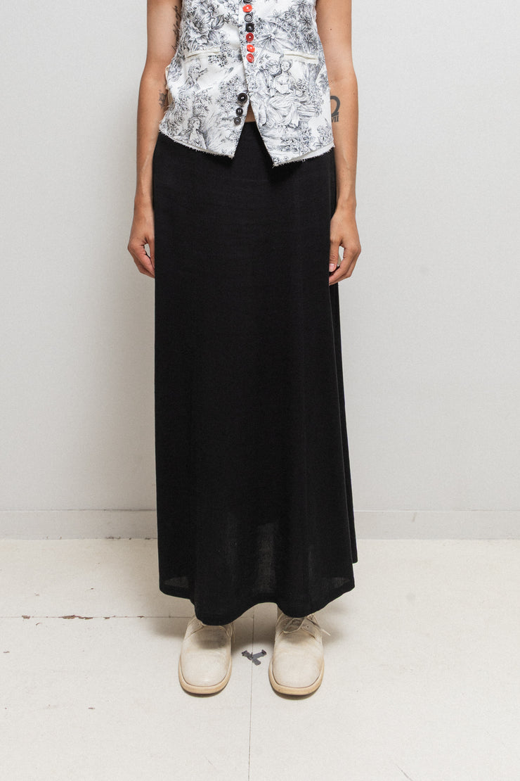ANN DEMEULEMEESTER - Late 90’s linen and cotton textured skirt