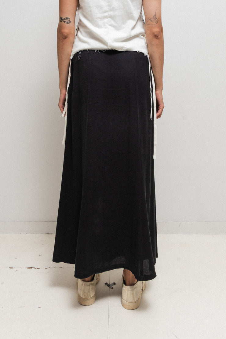 ANN DEMEULEMEESTER - Late 90’s linen and cotton textured skirt
