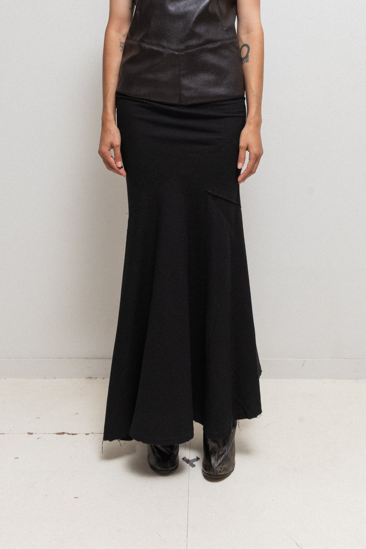 FREDERIK LIEDERLEY - FW23 Extra long siren skirt with patchwork details