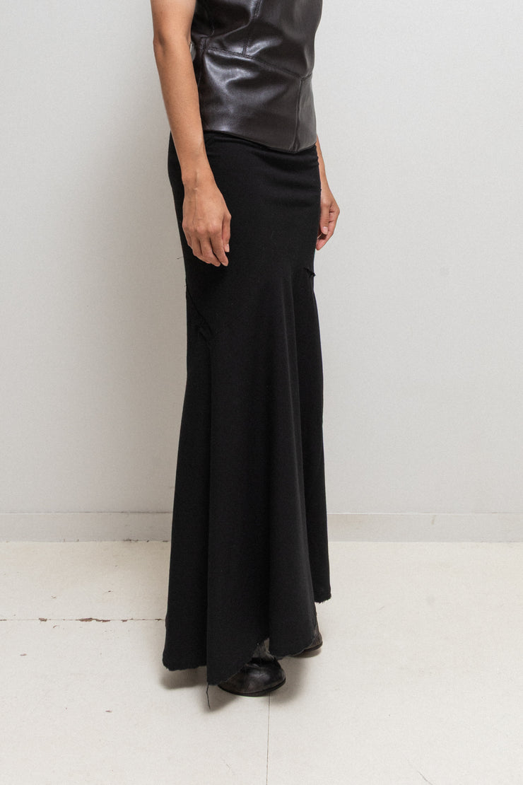 FREDERIK LIEDERLEY - FW23 Extra long siren skirt with patchwork details