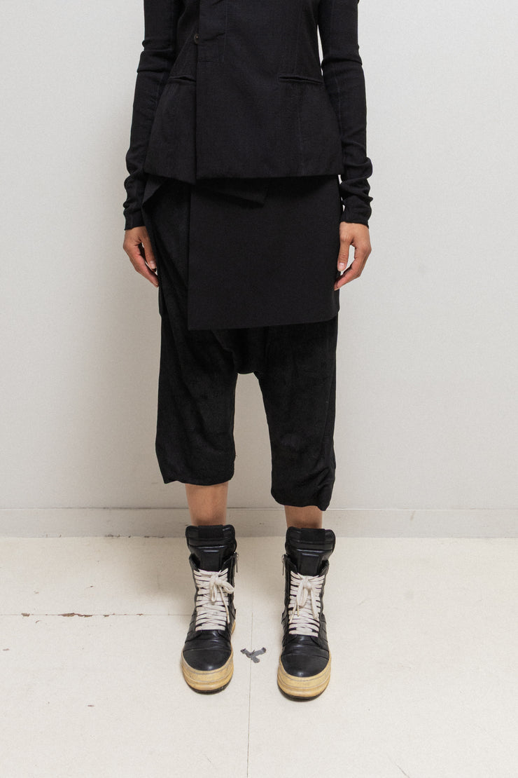 RICK OWENS - FW10 « GLEAM » Wool blend skirt with thick leather waist