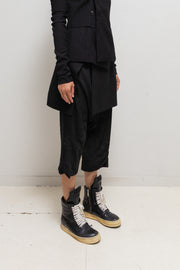 RICK OWENS - FW10 « GLEAM » Wool blend skirt with thick leather waist