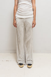 RICK OWENS - FW16 « Mastodon » Silk blend velvet wide pants with ribbed waist