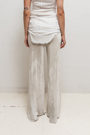 RICK OWENS - FW16 « Mastodon » Silk blend velvet wide pants with ribbed waist