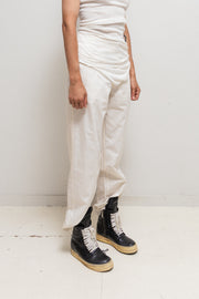 RICK OWENS - SS07 "WISHBONE" Cotton & silk wide milk pants