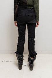 JUNYA WATANABE - FW06 Reworked patchwork wool pants with leg straps and waist zipper (runway)