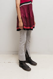 UNDERCOVER - FW04 « But Beautiful » Grey cotton pants with floral lining (runway)