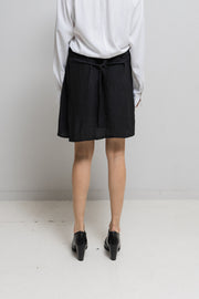 ANN DEMEULEMEESTER - SS04 Silk mini paperbag skirt with straps