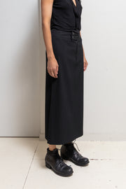 YOHJI YAMAMOTO Y’S - Gabardine wool skirt with slit detail