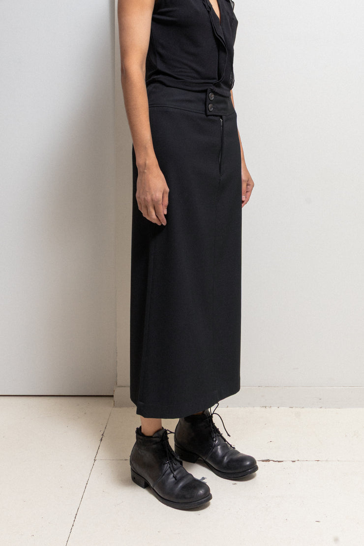 YOHJI YAMAMOTO Y’S - Gabardine wool skirt with slit detail