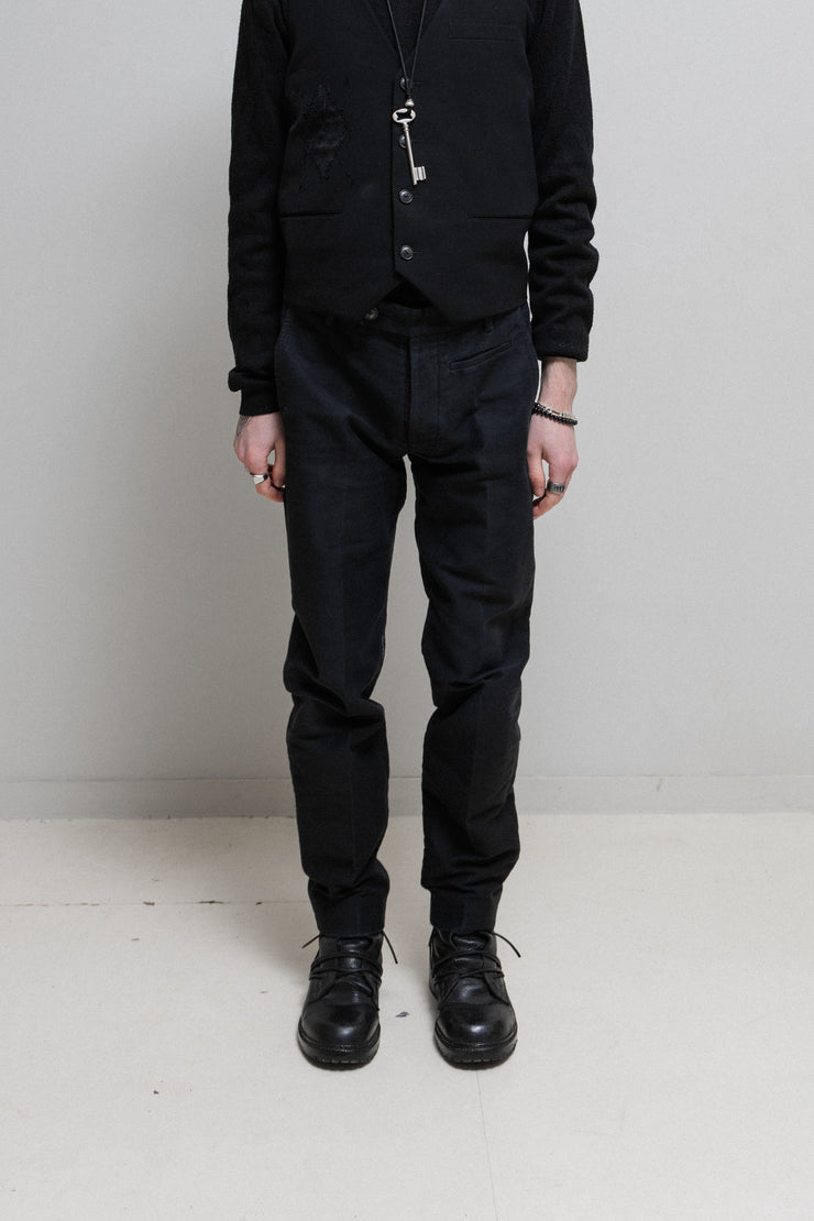 RICK OWENS - FW09 "CRUST" Moleskin pants with front pleats