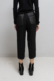 RICK OWENS - SS07 "WISHBONE" Double layer silk pants with see-through pockets