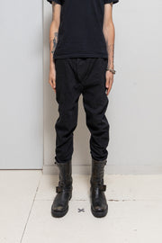 MARC POINT - Textured cotton pants with wooden button