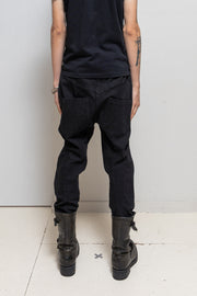 MARC POINT - Textured cotton pants with wooden button