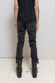 ISAMU KATAYAMA BACKLASH - Shell cotton slim jeans with lizard leather tag