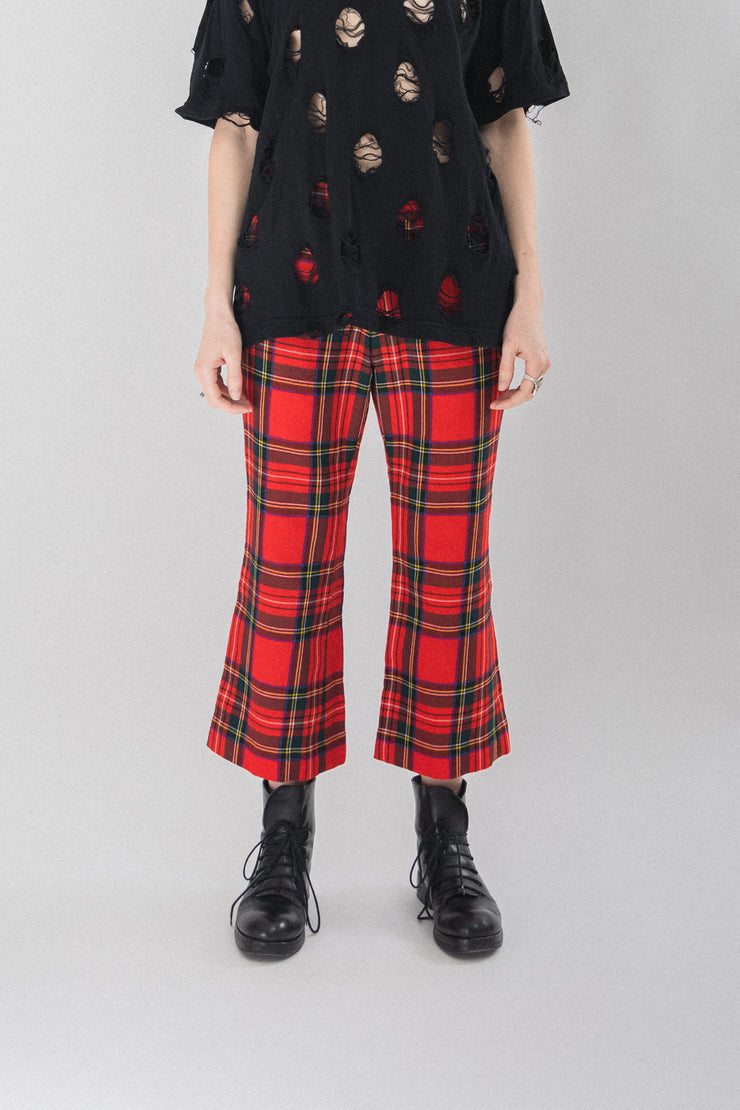 COMME DES GARCONS - FW00 "Hard and forceful" Tartan cropped pants