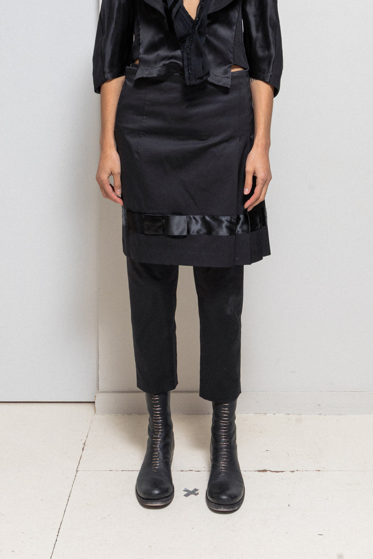 COMME DES GARÇONS - FW04 Cotton + nylon skirt pants with ribbon detail