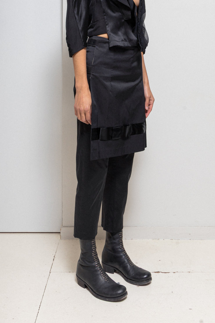 COMME DES GARÇONS - FW04 Cotton + nylon skirt pants with ribbon detail