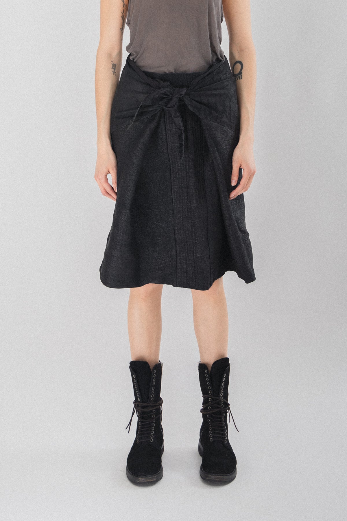 RICK OWENS - SS09 STRUTTER Wrap up skirt with textured panels