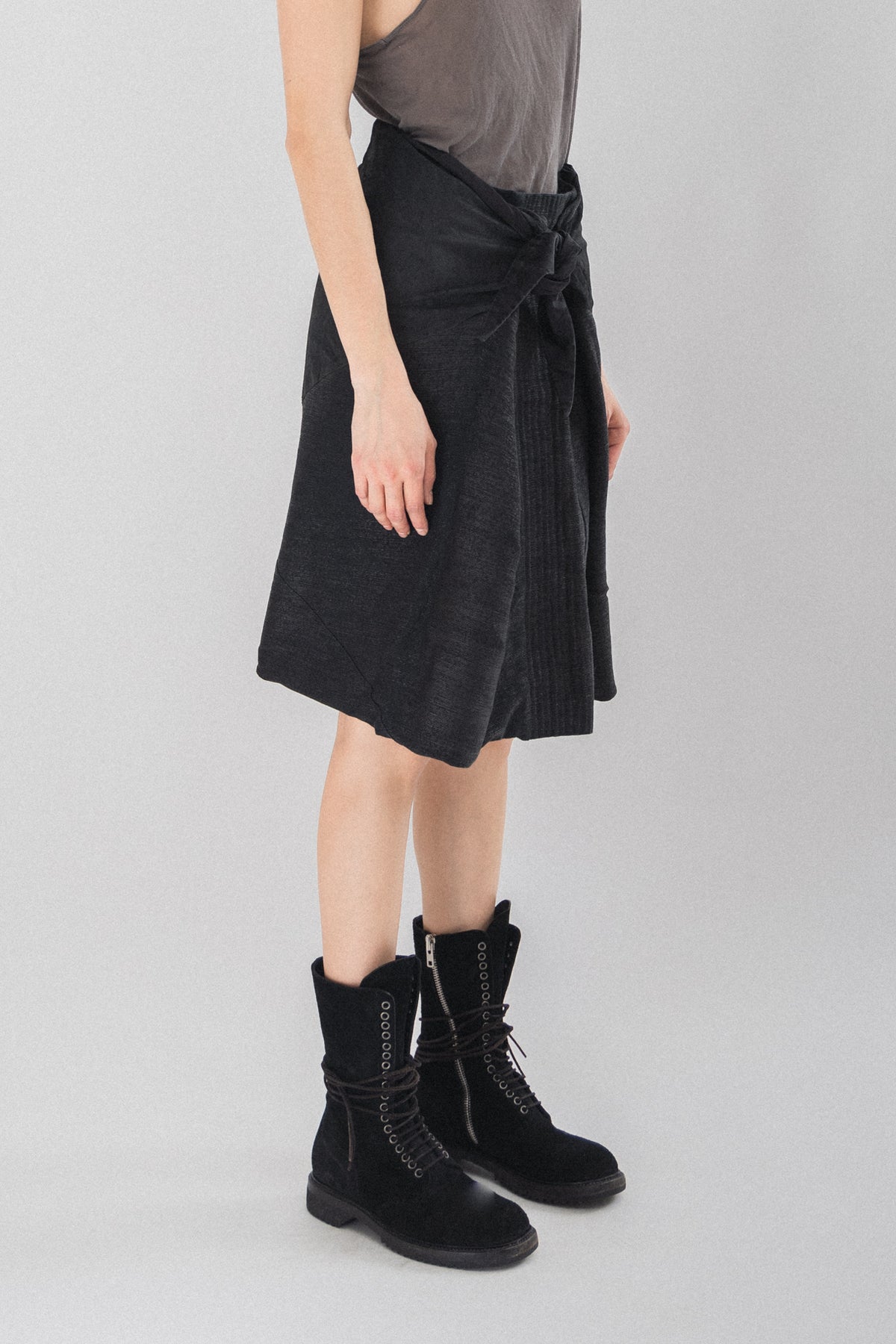 RICK OWENS - SS09 STRUTTER Wrap up skirt with textured panels