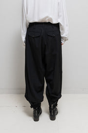 YOHJI YAMAMOTO POUR HOMME - SS05 Wide leg gabardine pants with ankle straps