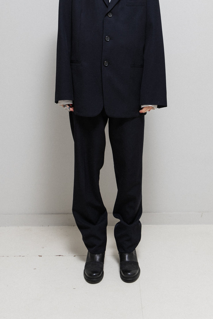 YOHJI YAMAMOTO POUR HOMME - SS98 Navy gabardine wool costume pants