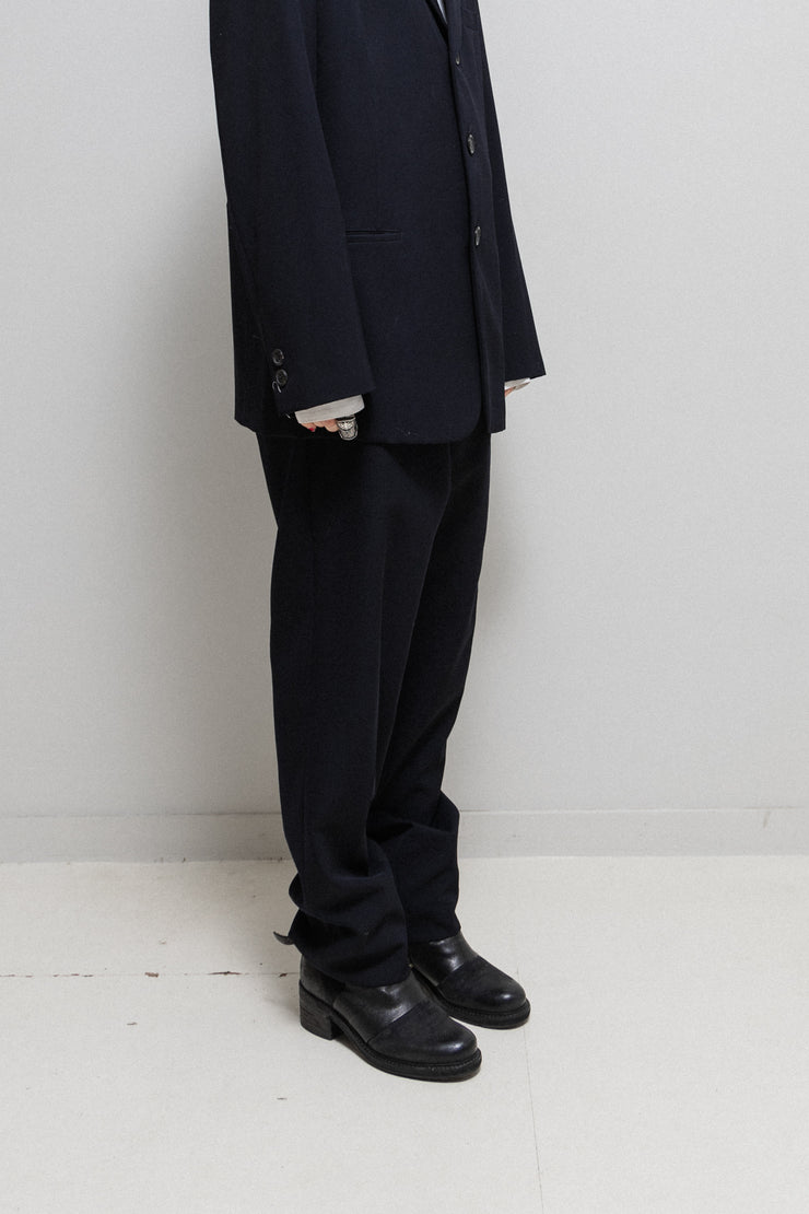 YOHJI YAMAMOTO POUR HOMME - SS98 Navy gabardine wool costume pants