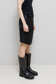 ANN DEMEULEMEESTER - Folded pocket silky mini skirt