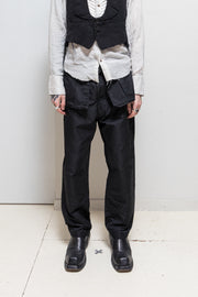 YOHJI YAMAMOTO POUR HOMME - SS01 Nylon + ramie wide pants with waist pockets (runway)