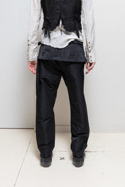 YOHJI YAMAMOTO POUR HOMME - SS01 Nylon + ramie wide pants with waist pockets (runway)